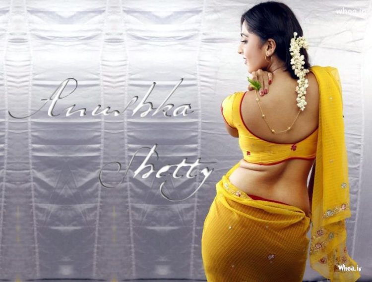 anushka-shetty-backless-in-yellow-saree